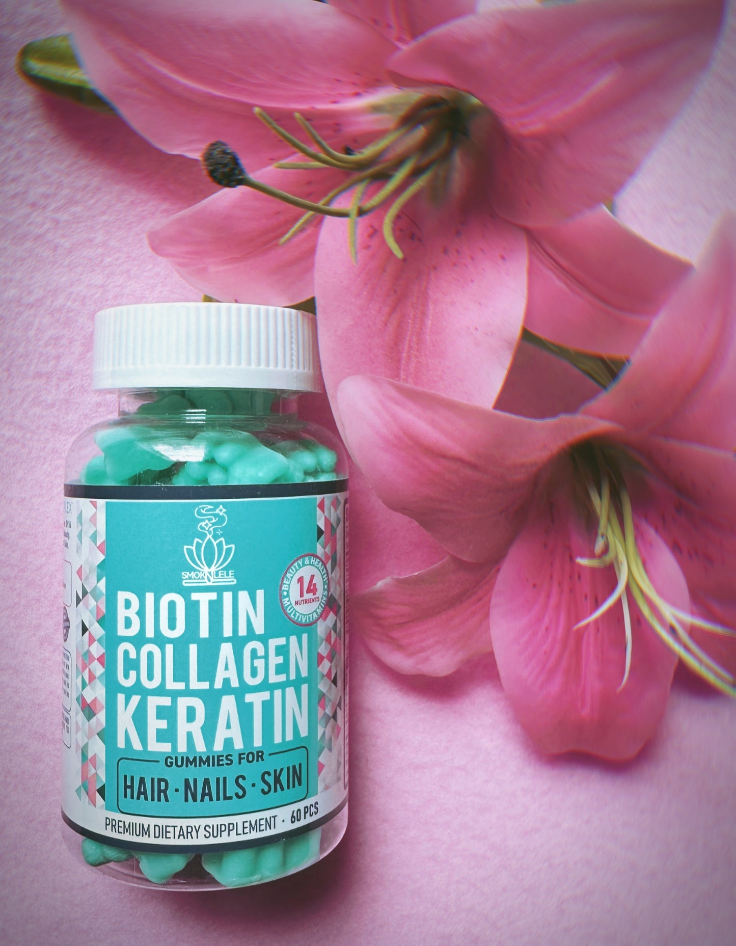 Biotin Collagen Keratin Gummies - Premium Supplement for Hair Growth, Enhances Skin, Stronger Nails for Women & Men - Biotin Collagen Keratin Vitamins for Hair, Skin and Nails - 60 Gummies
